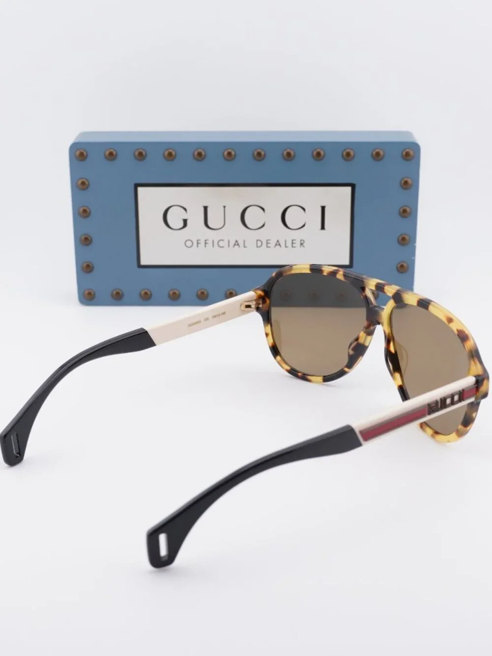 Gucci GG0463S 005 Aviator Sunglasses - Havana/Ivory\Brown